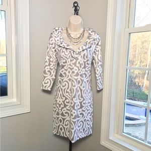 Gretchen Scott Gray Arabesque Ruffle RuffNeck Dress  - Women’s XS $179